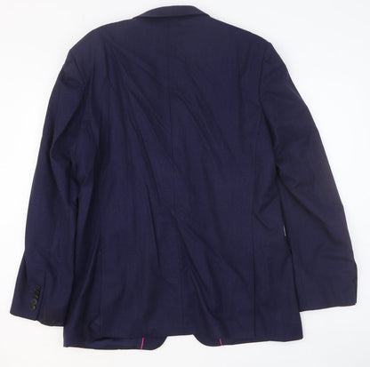 Alexandre Mens Blue Wool Jacket Suit Jacket Size 44 Regular