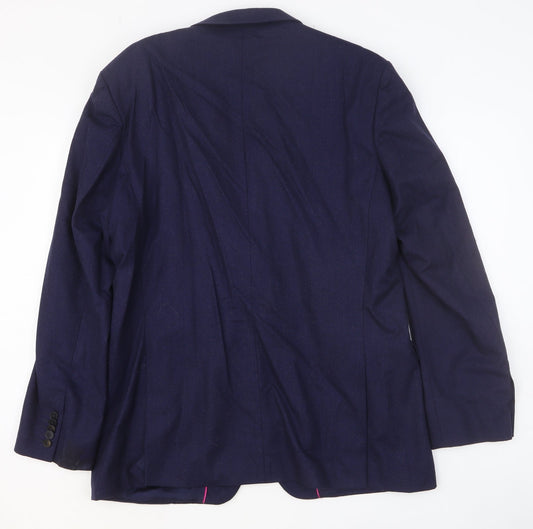 Alexandre Mens Blue Wool Jacket Suit Jacket Size 44 Regular