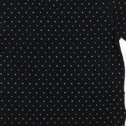 Jefferson Boys Black Geometric Cotton Basic Polo Size L Collared Button - Lightening Bolt