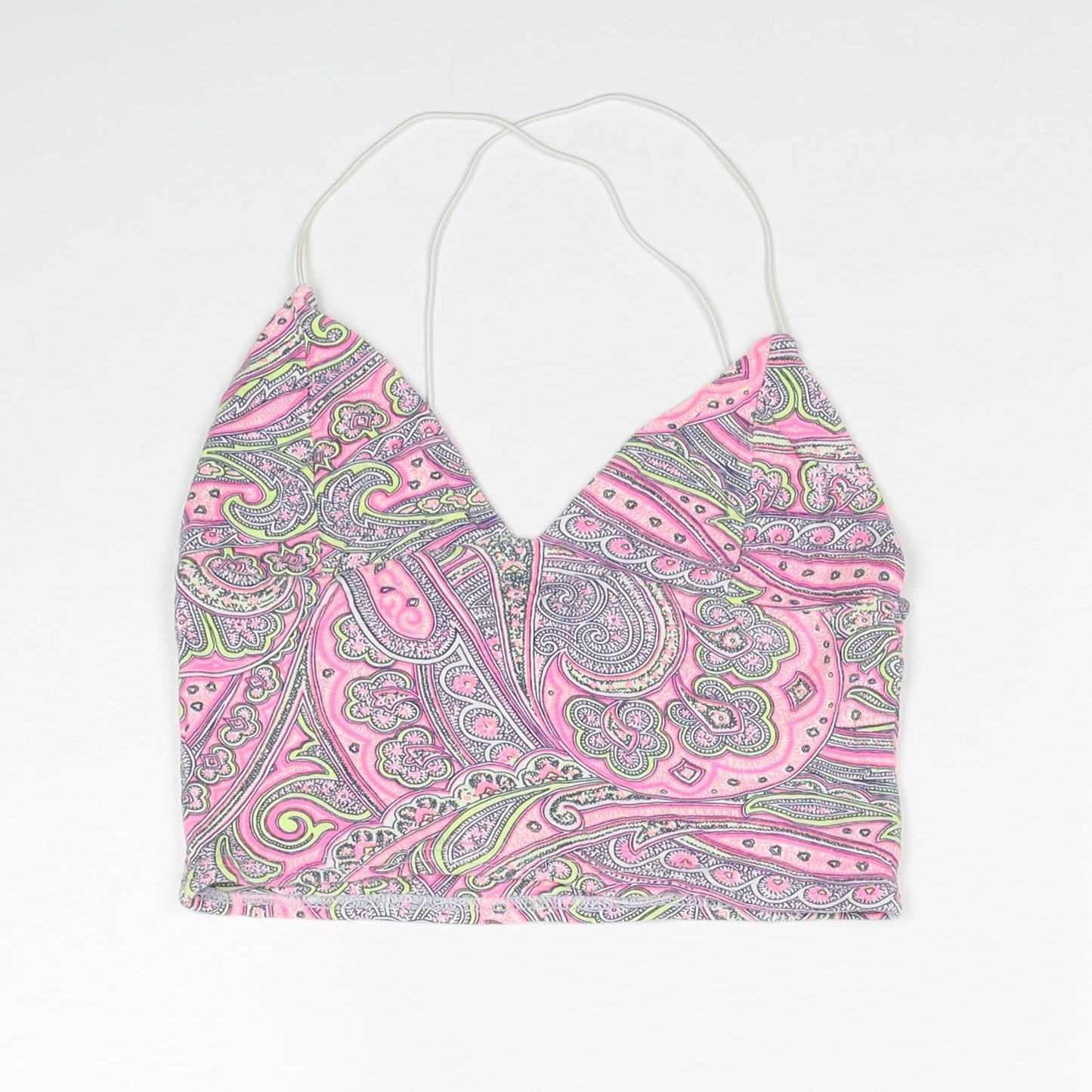 Womens UK Size 8 Missguided Pink Cropped Tank