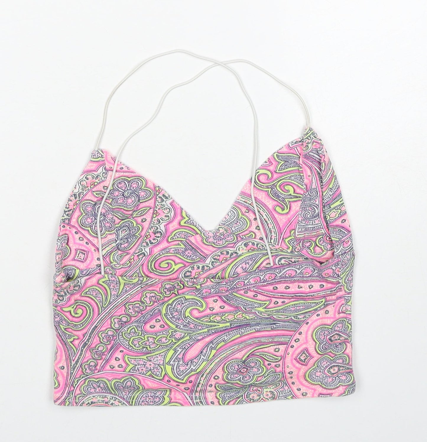 Womens UK Size 8 Missguided Pink Cropped Tank
