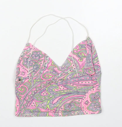 Womens UK Size 8 Missguided Pink Cropped Tank