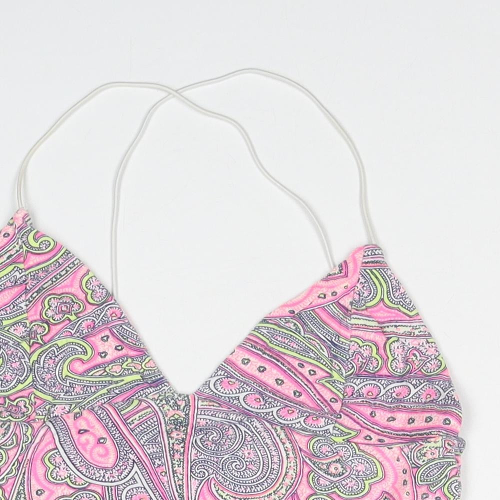 Womens UK Size 8 Missguided Pink Cropped Tank