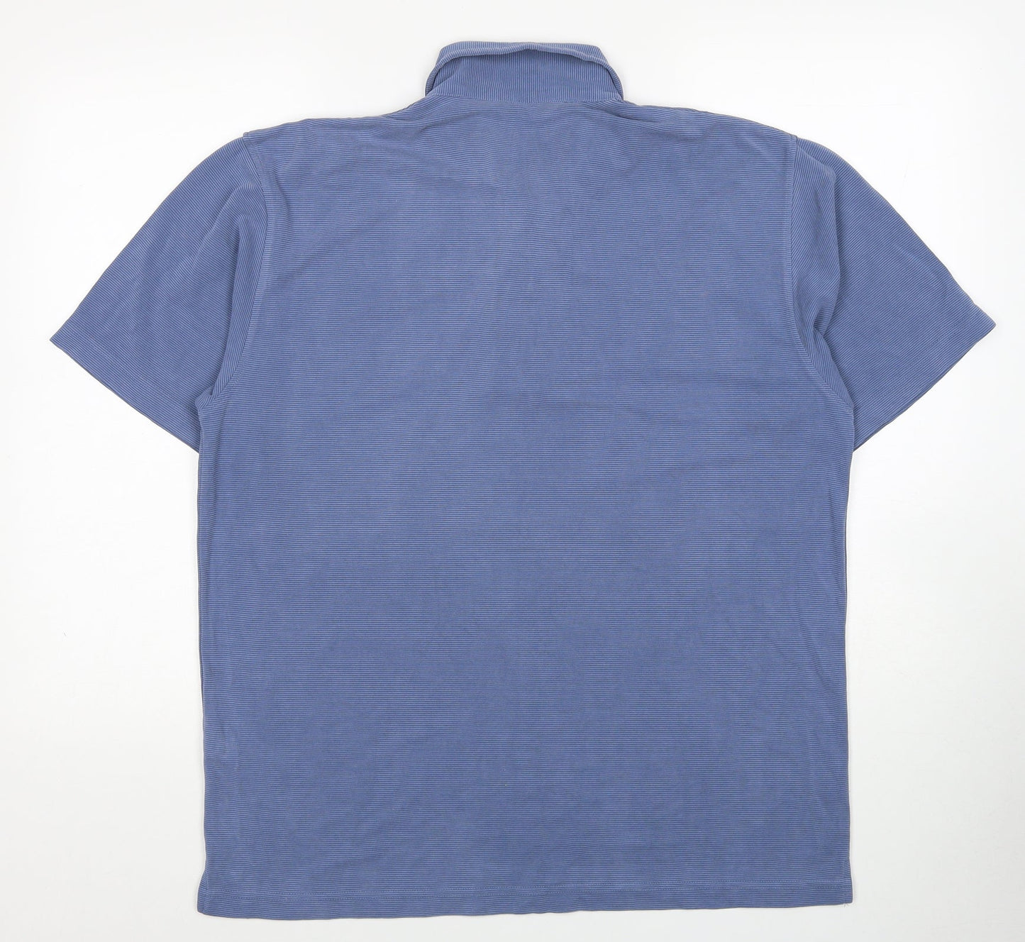 Fraser Mens Blue Cotton Polo Size M Collared Pullover