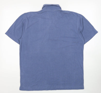 Fraser Mens Blue Cotton Polo Size M Collared Pullover