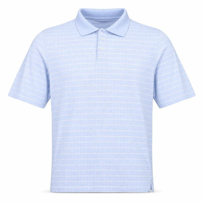 Colin Montgomere Mens Blue Check Cotton Polo Size M Collared Button