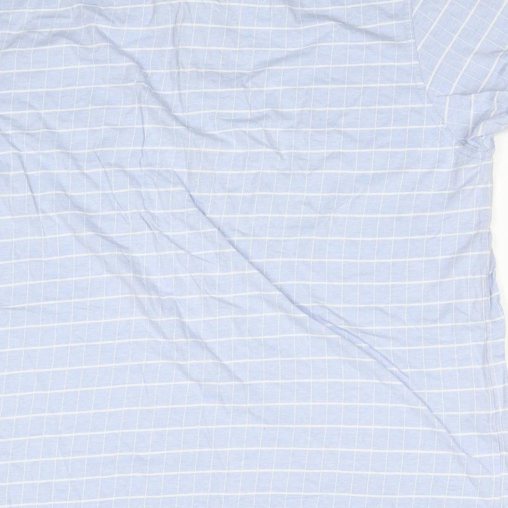 Colin Montgomere Mens Blue Check Cotton Polo Size M Collared Button