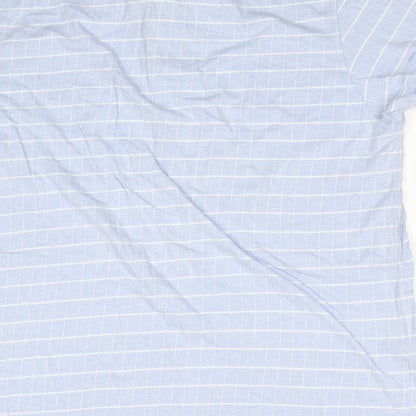 Colin Montgomere Mens Blue Check Cotton Polo Size M Collared Button