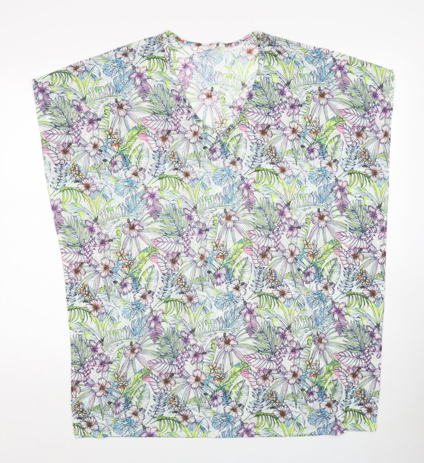 Papaya Womens Multicoloured Geometric Polyester Basic Blouse Size S V-Neck