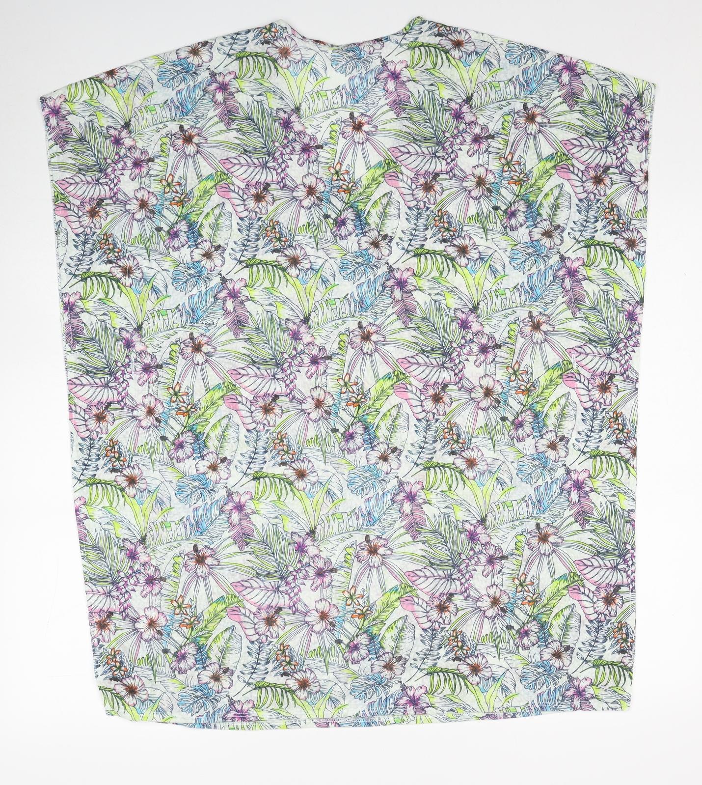 Papaya Womens Multicoloured Geometric Polyester Basic Blouse Size S V-Neck