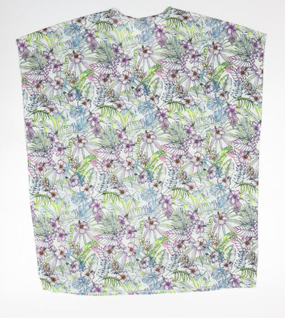 Papaya Womens Multicoloured Geometric Polyester Basic Blouse Size S V-Neck