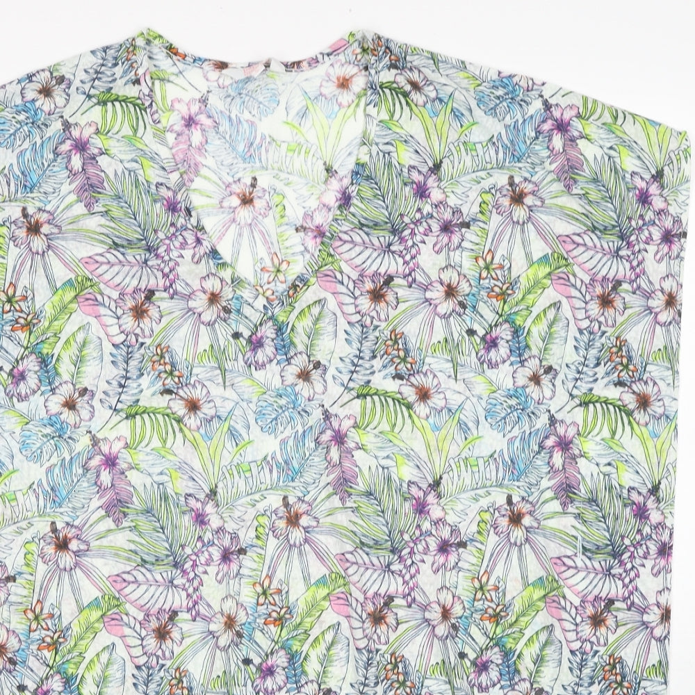 Papaya Womens Multicoloured Geometric Polyester Basic Blouse Size S V-Neck