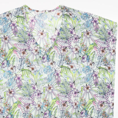 Papaya Womens Multicoloured Geometric Polyester Basic Blouse Size S V-Neck