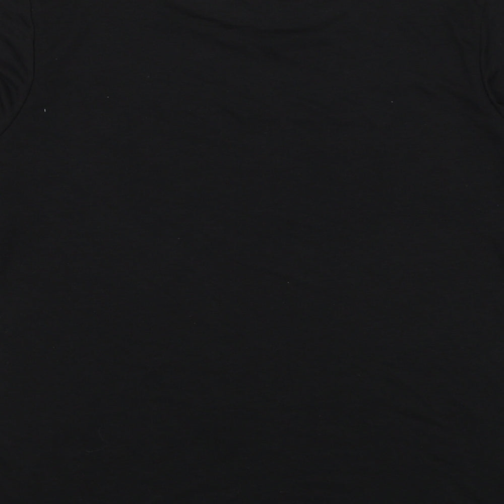 Nutmeg Womens Black Polyester Basic T-Shirt Size 10 Round Neck