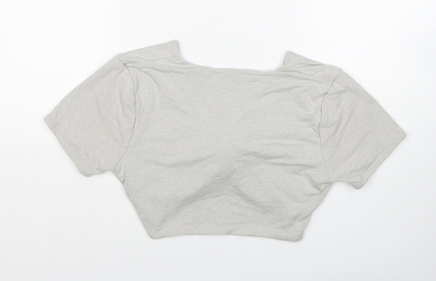 OhPolly Womens Grey Cotton Basic Tank Size 12 V-Neck - Twist Detail