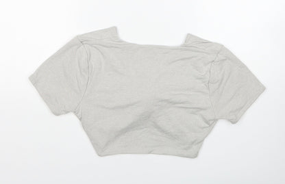 OhPolly Womens Grey Cotton Basic Tank Size 12 V-Neck - Twist Detail