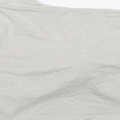 OhPolly Womens Grey Cotton Basic Tank Size 12 V-Neck - Twist Detail