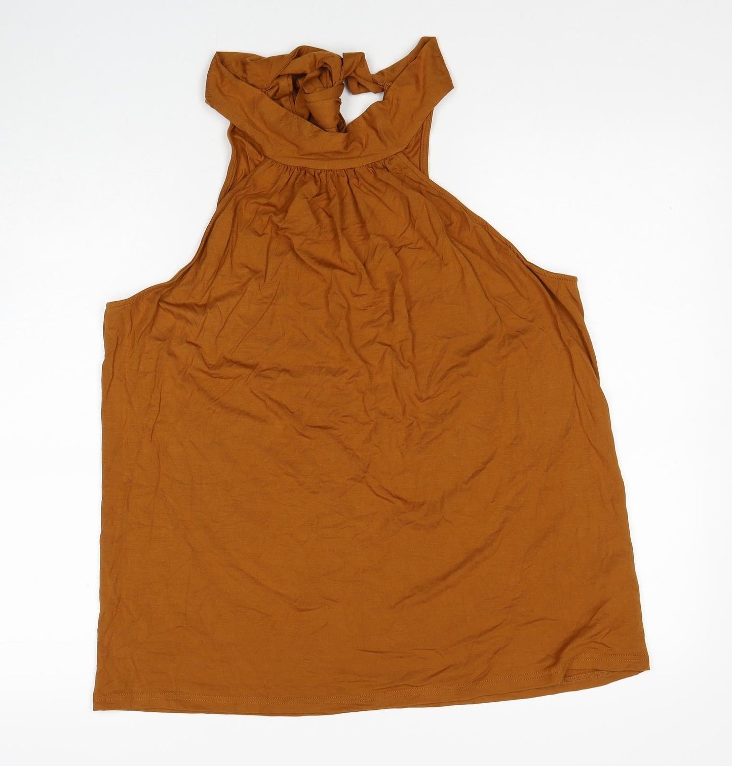 Womens UK Size XL Preworn Brown Basic Tank