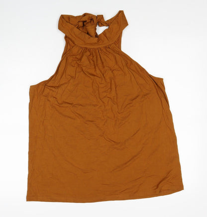 Womens UK Size XL Preworn Brown Basic Tank