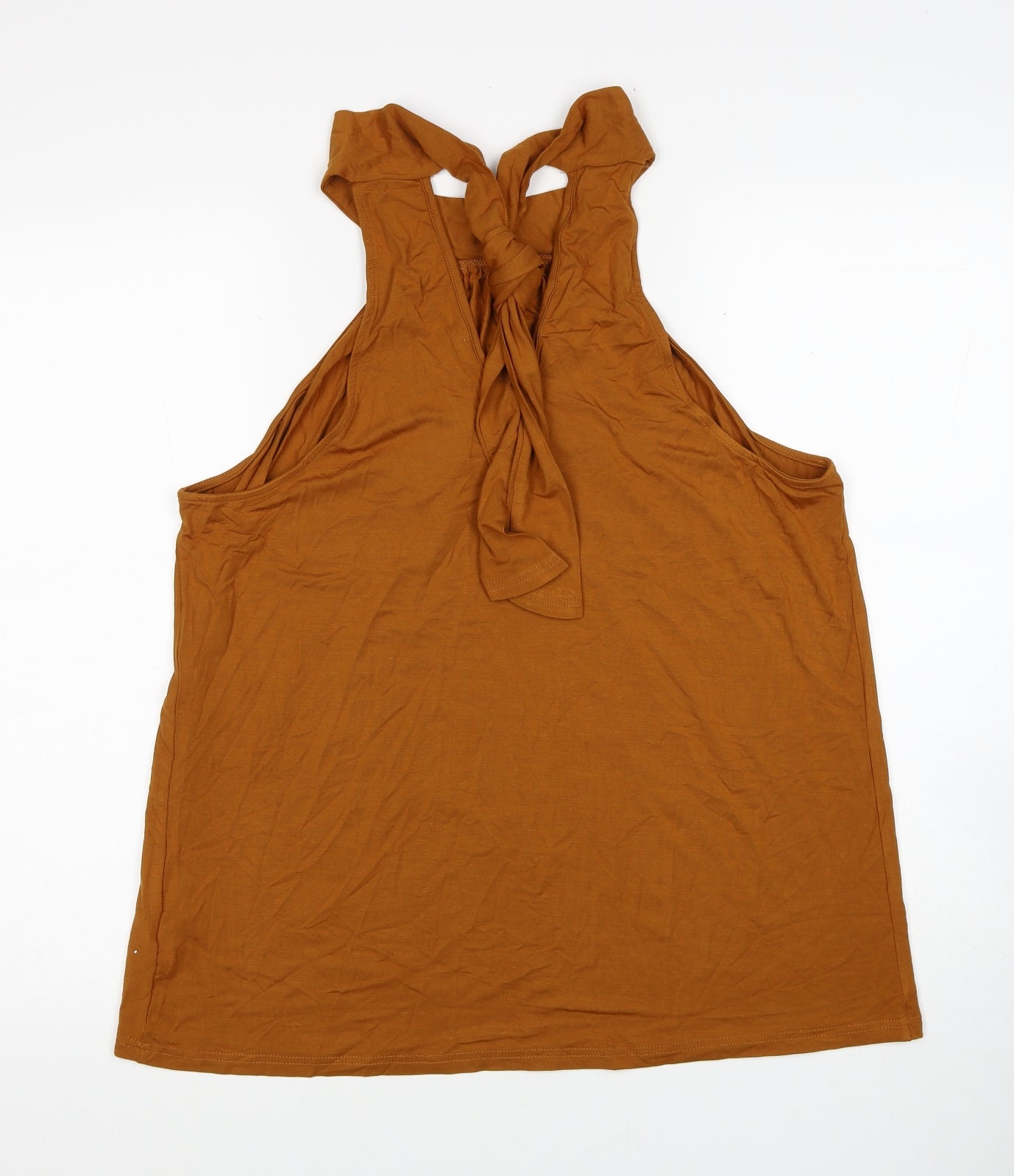 Womens UK Size XL Preworn Brown Basic Tank