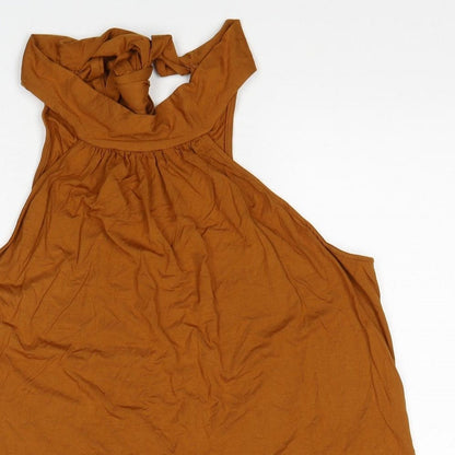 Womens UK Size XL Preworn Brown Basic Tank
