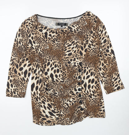 Womens UK Size 14 Principles Beige Basic T-Shirt