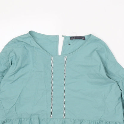 Womens UK Size 12 Marks and Spencer Green Basic Blouse