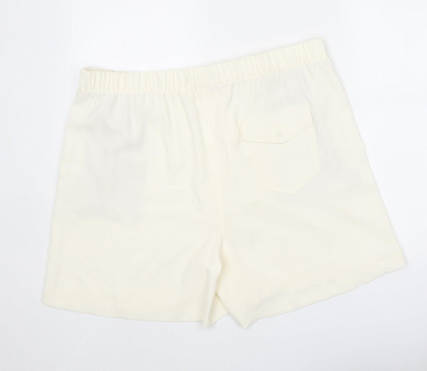 Marks and Spencer Womens White Polyester Basic Shorts Size 20 Regular Pull On
