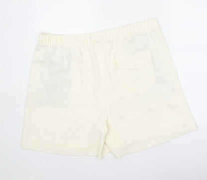 Marks and Spencer Womens White Polyester Basic Shorts Size 20 Regular Pull On