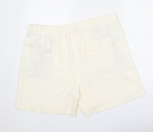 Marks and Spencer Womens White Polyester Basic Shorts Size 20 Regular Pull On