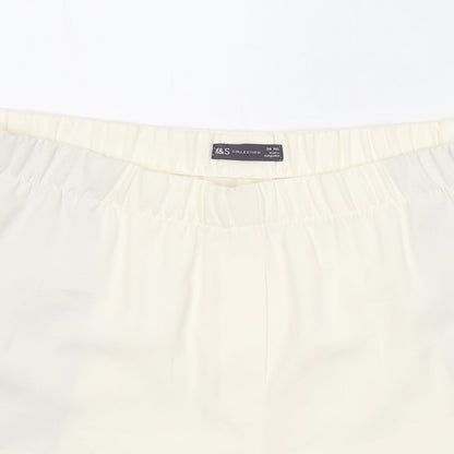 Marks and Spencer Womens White Polyester Basic Shorts Size 20 Regular Pull On