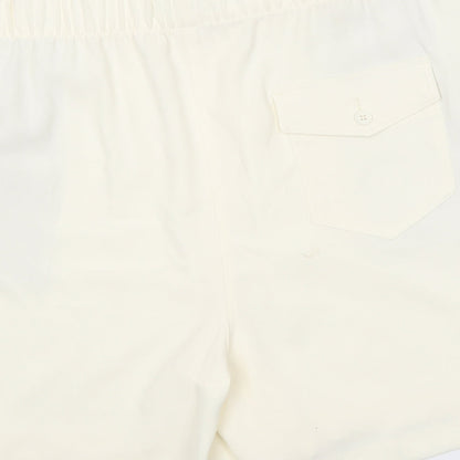 Marks and Spencer Womens White Polyester Basic Shorts Size 20 Regular Pull On