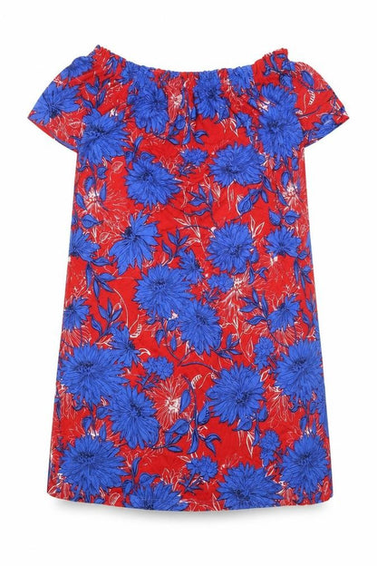 George Womens Red Floral Viscose Shift Size S Off the Shoulder Pullover