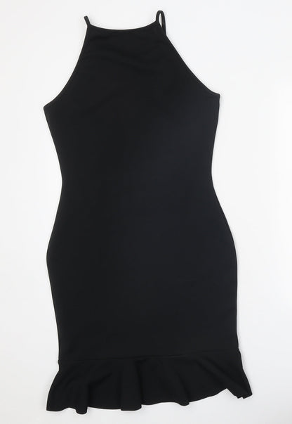 Missguided Womens Black Polyester Bodycon Size 12 Round Neck Pullover