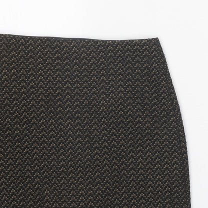 Marks and Spencer Womens Black Geometric Polyester Skort Skirt Size 6 Zip