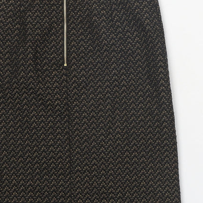Marks and Spencer Womens Black Geometric Polyester Skort Skirt Size 6 Zip