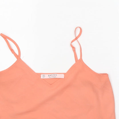 Miss Selfridge Womens Orange Polyester Camisole Tank Size 8 V-Neck - Cropped
