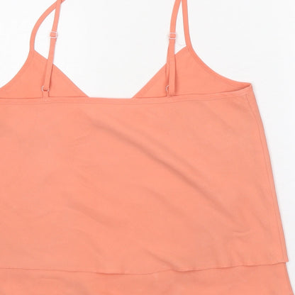 Miss Selfridge Womens Orange Polyester Camisole Tank Size 8 V-Neck - Cropped