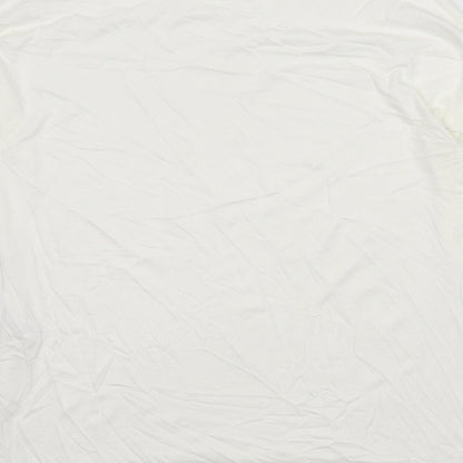 F&F Womens White Viscose Basic T-Shirt Size 14 Scoop Neck - Cold Shoulder