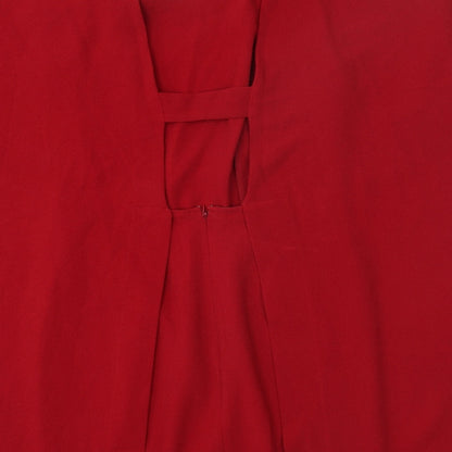 Shop Direct Womens Red Polyester Sheath Size 10 Boat Neck Zip