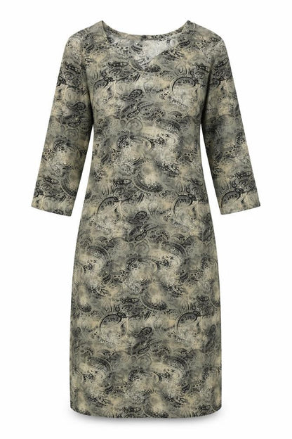 Preworn Womens Grey Paisley Polyester A-Line One Size Scoop Neck Pullover