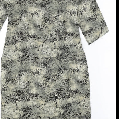 Preworn Womens Grey Paisley Polyester A-Line One Size Scoop Neck Pullover