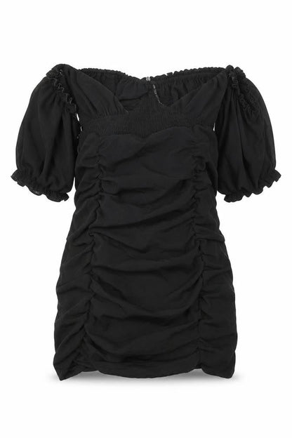 In the Style Womens Black Polyester Mini Size 6 Off the Shoulder Zip - Bardot