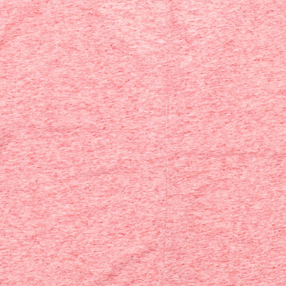One Step Up Womens Pink Polyester Cropped T-Shirt Size L V-Neck