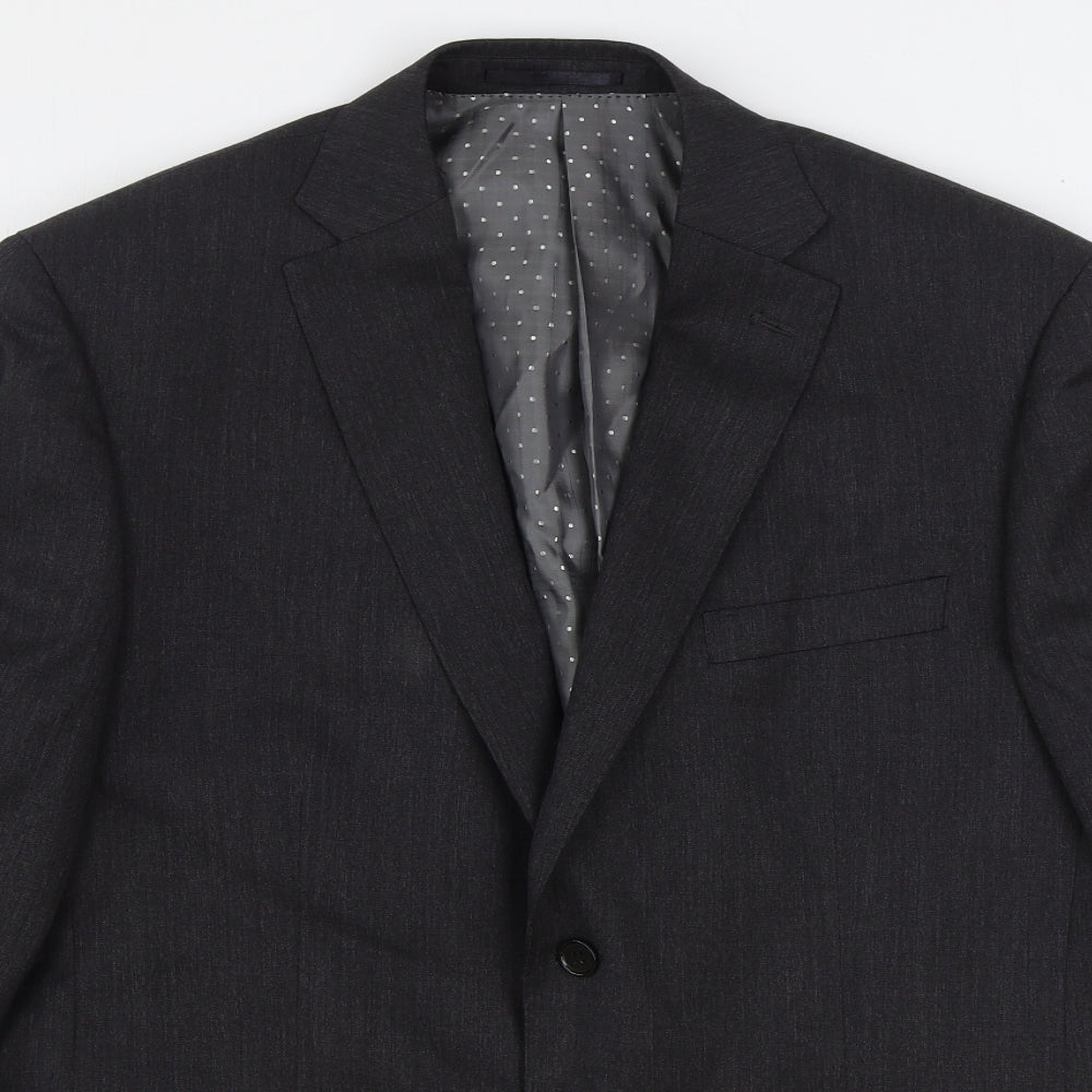 Mens UK Size One Size Greenwoods Regular Grey Suit Jacket