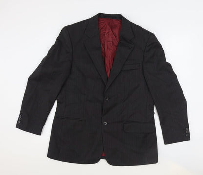 Brooke Taverner Mens Black Polyester Jacket Blazer Size 40 Regular