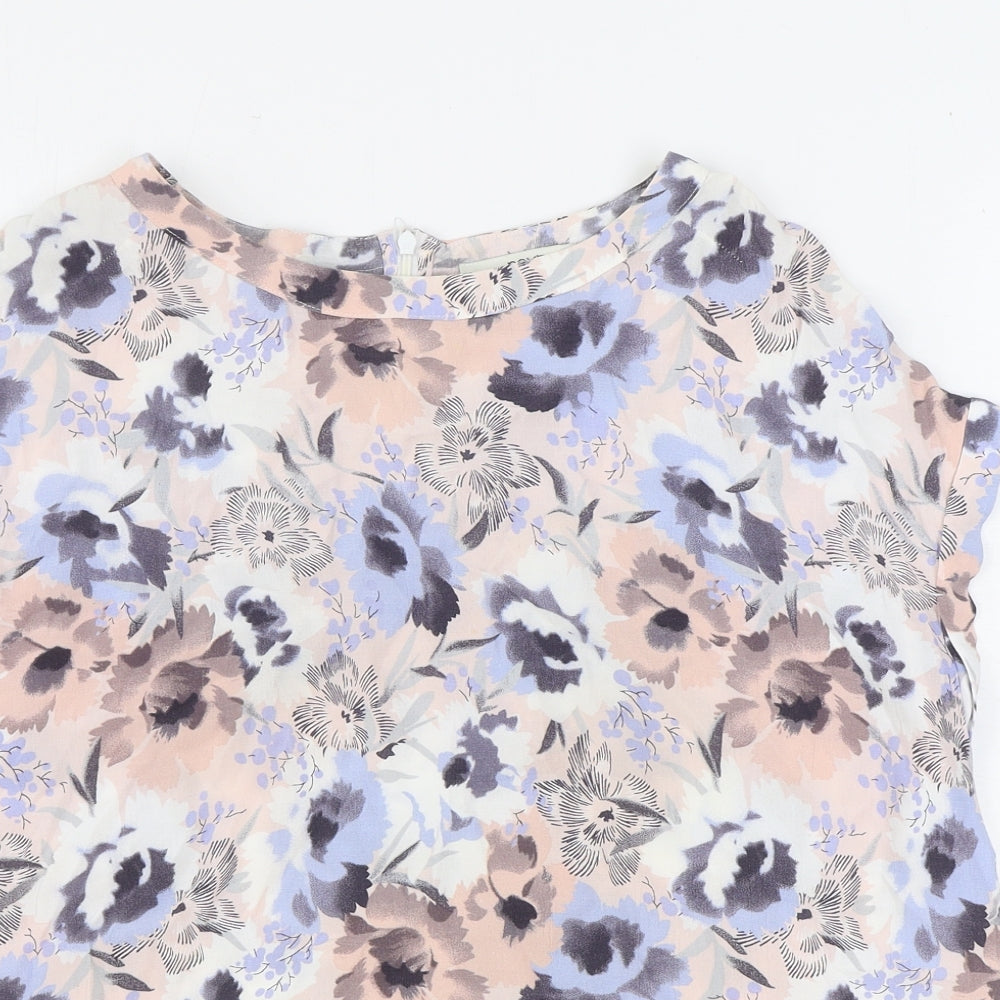 Womens UK Size 14 NEXT Multicoloured Basic Blouse
