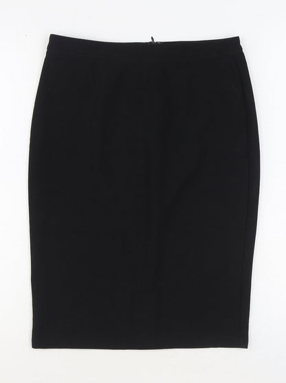 Glamour Womens Black Polyester Straight & Pencil Skirt Size S Zip