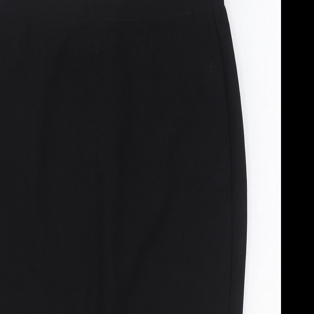 Glamour Womens Black Polyester Straight & Pencil Skirt Size S Zip