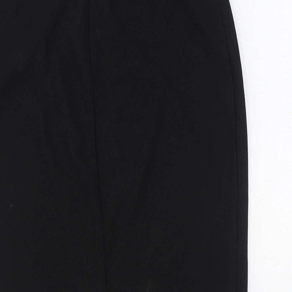 Glamour Womens Black Polyester Straight & Pencil Skirt Size S Zip